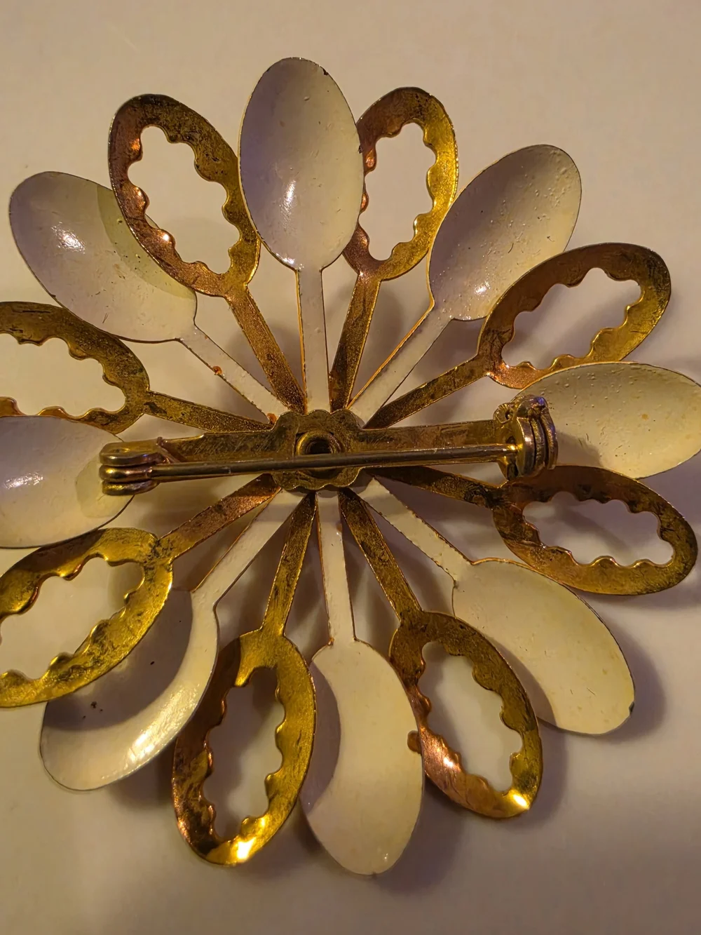 Vintage Mid-century Modern Enamel Flower Brooch
